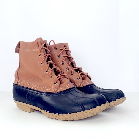 L.L. Bean Shoes - LL Bean Classic Duck Boots Navy/Tan size 8